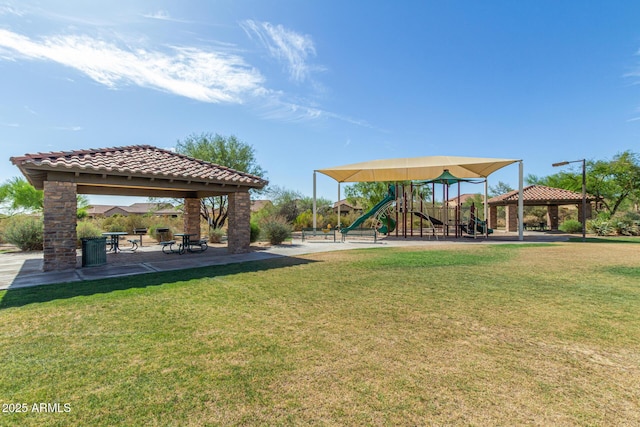 2255 N Hillridge, Mesa, AZ 85207 - view of green lawn with a gazebo