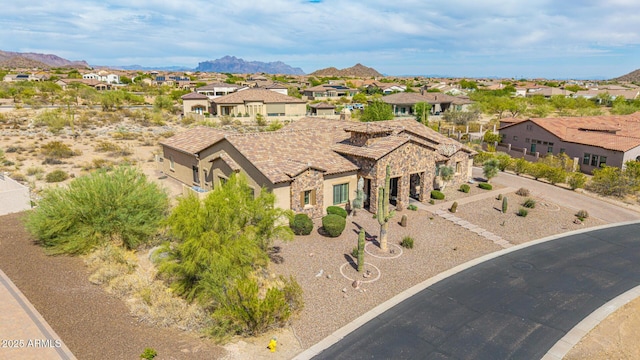 2255 N Hillridge, Mesa, AZ 85207 - aerial perspective of suburban area with a mountainous background