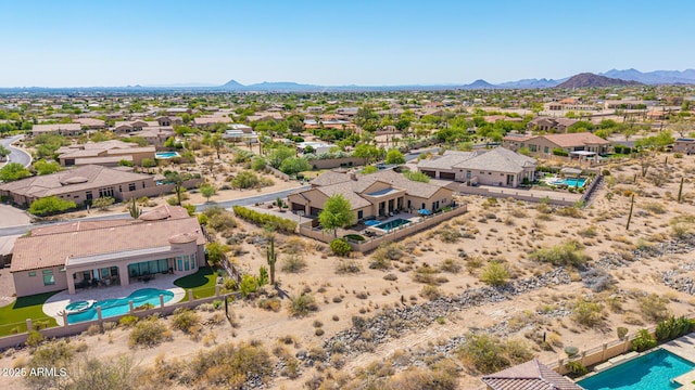 2255 N Hillridge, Mesa, AZ 85207 - aerial view of residential area featuring a pool area and mountains
