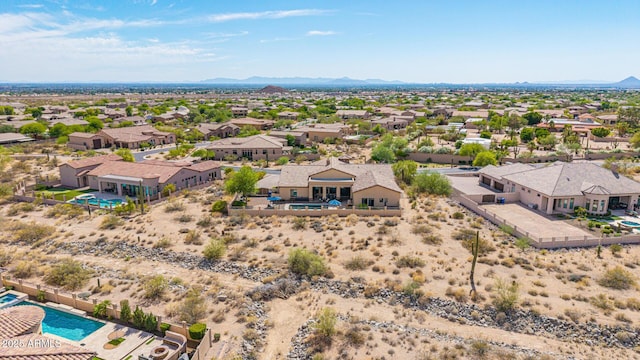 2255 N Hillridge, Mesa, AZ 85207 - aerial perspective of suburban area with a pool and a mountain backdrop