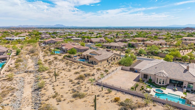 2255 N Hillridge, Mesa, AZ 85207 - aerial perspective of suburban area featuring a pool area and mountains