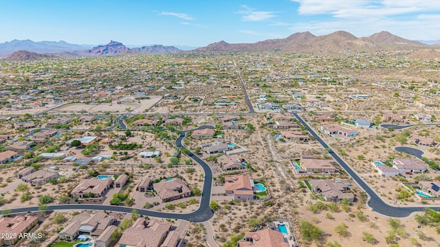 2255 N Hillridge, Mesa, AZ 85207 - aerial overview of property's location with a mountain backdrop and nearby suburban area