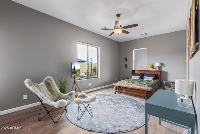 2255 N Hillridge, Mesa, AZ 85207 - bedroom featuring wood finished floors, baseboards, and a ceiling fan
