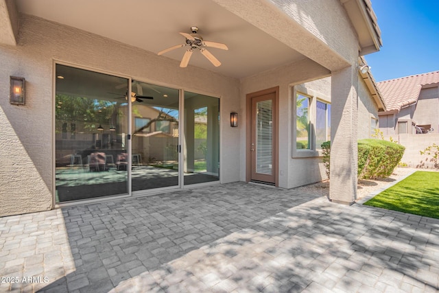2409 W Red Range Way, Phoenix, AZ 85085 - view of patio / terrace with ceiling fan and fence