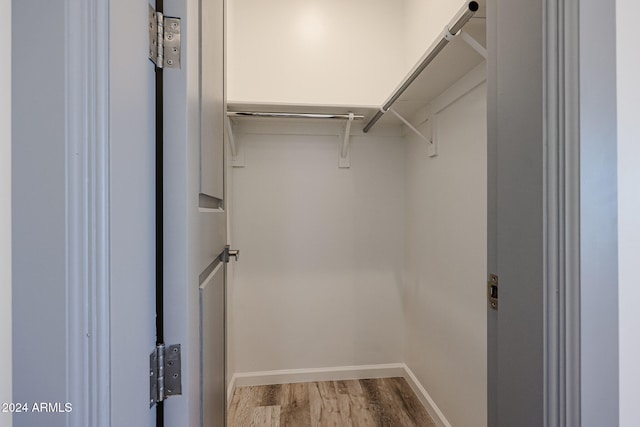 spacious closet with hardwood / wood-style flooring