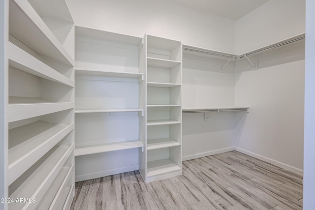 spacious closet with light wood-type flooring