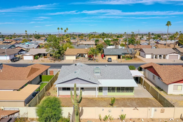 bird's eye view with a residential view