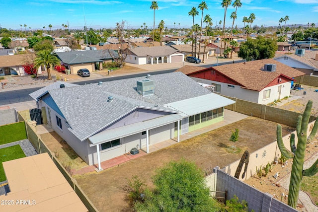 bird's eye view with a residential view