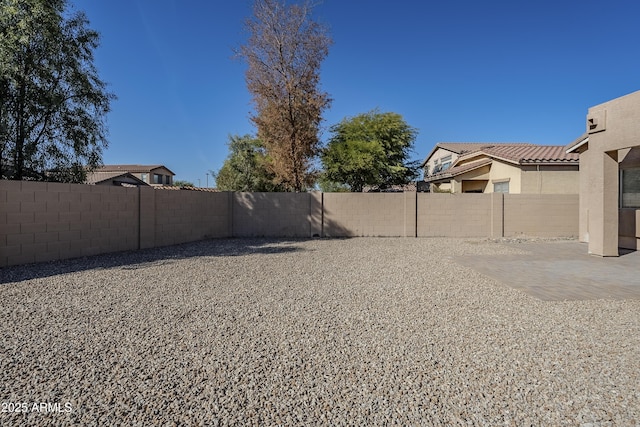 view of yard with a patio area