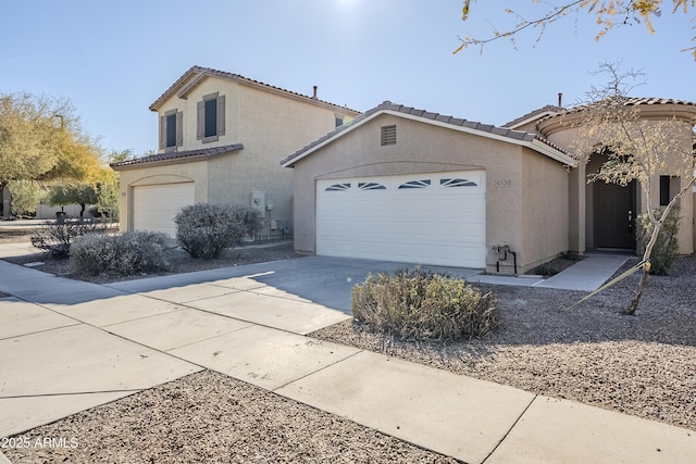 view of front facade with a garage