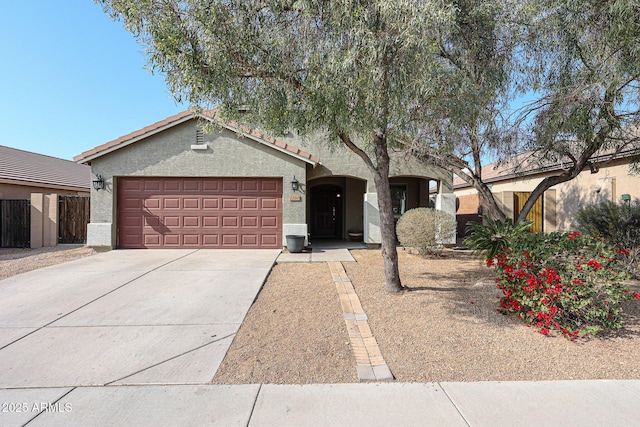 view of front of house with a garage