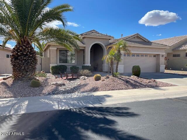 view of front of house with a garage