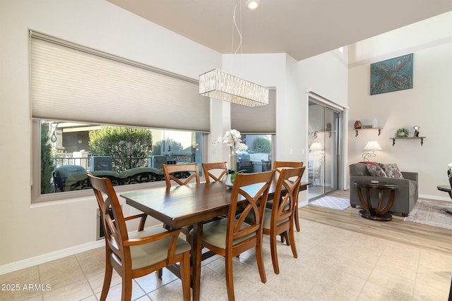 view of tiled dining area