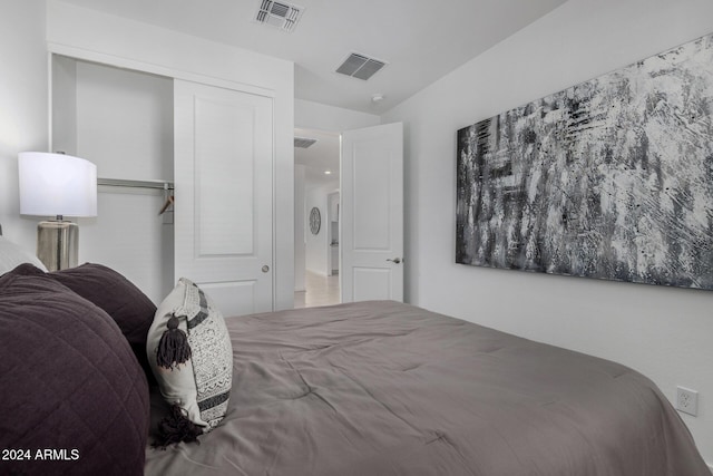 bedroom with a closet