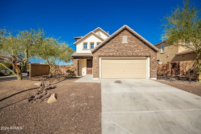 front facade featuring a garage