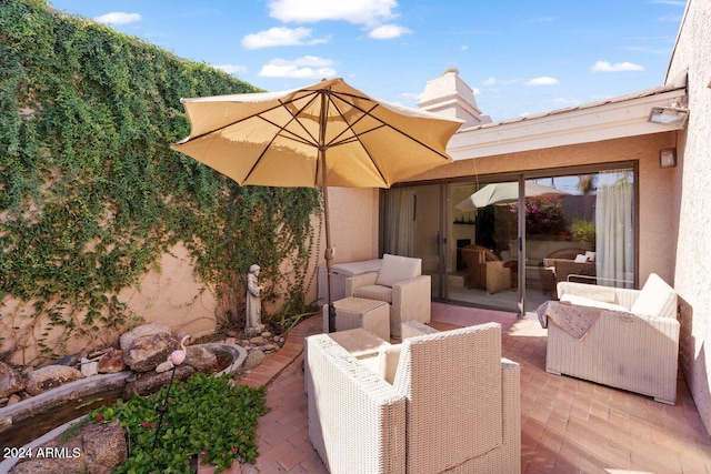 view of patio / terrace featuring an outdoor hangout area