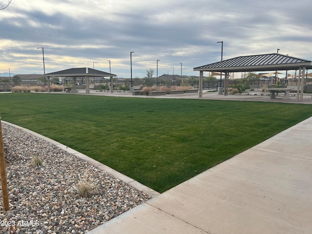 view of yard with a gazebo