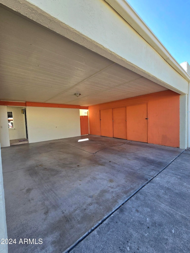 view of garage