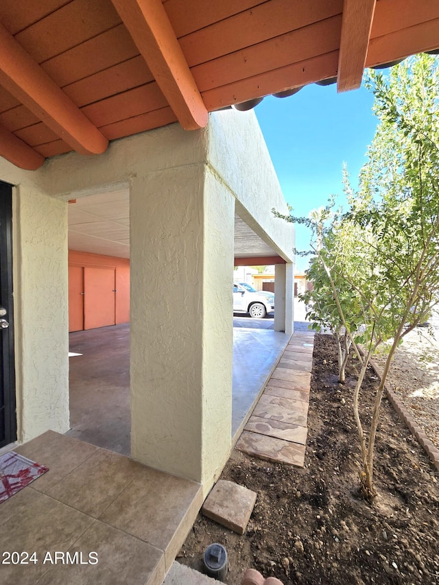 view of patio with a carport