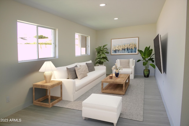 3208 W Bloomfield Rd, Phoenix, AZ 85029 - living area with wood finished floors, recessed lighting, and baseboards