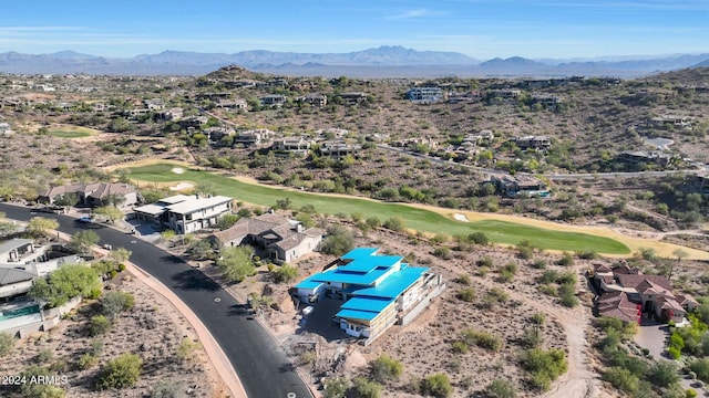 bird's eye view with a mountain view