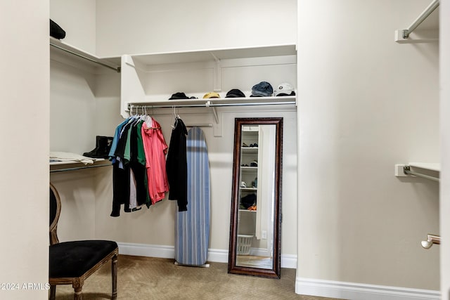 spacious closet with carpet flooring