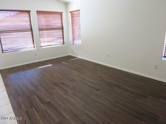 empty room featuring dark hardwood / wood-style flooring and a healthy amount of sunlight