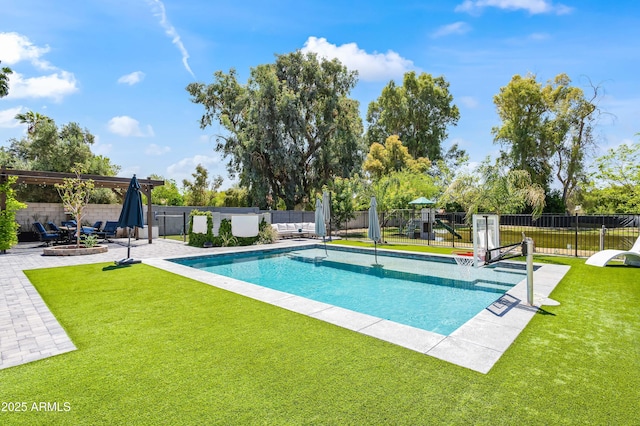 view of pool with a patio