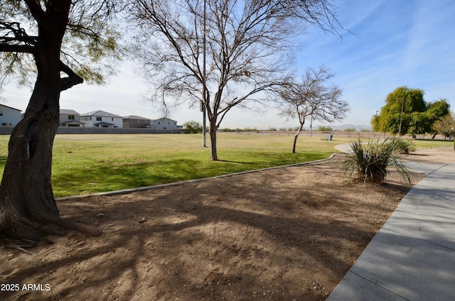 view of home's community with a yard