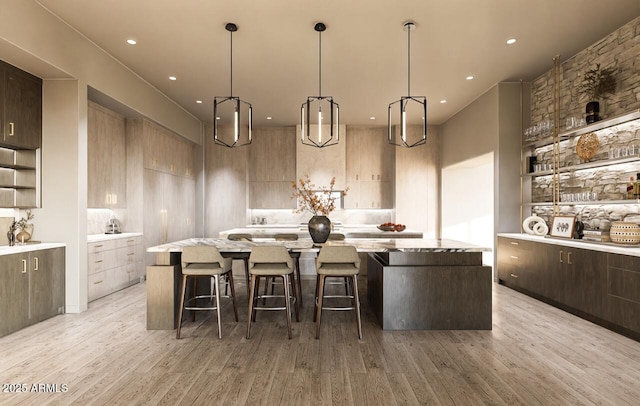 9790 N 56th St, Paradise Valley, AZ 85253 - bar featuring recessed lighting, light wood-style floors, built in features, and pendant lighting