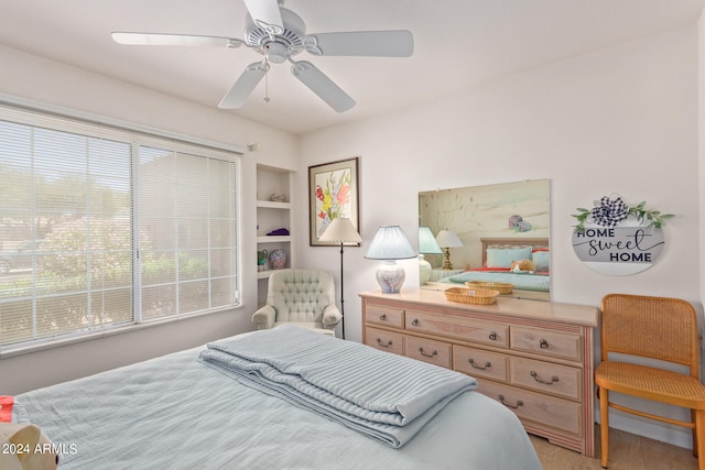 bedroom featuring ceiling fan