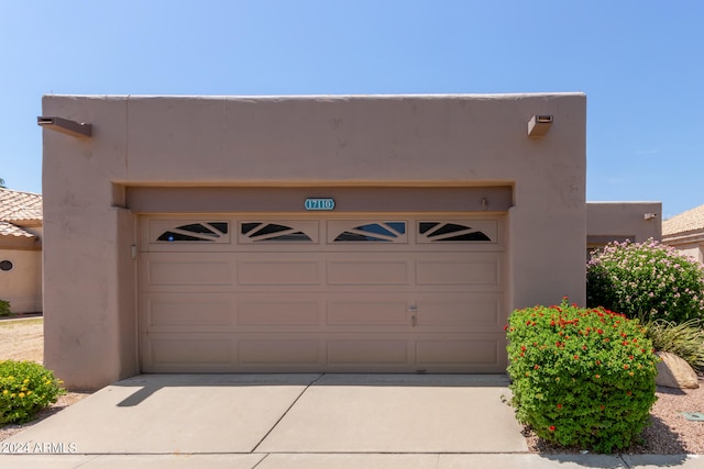 view of garage