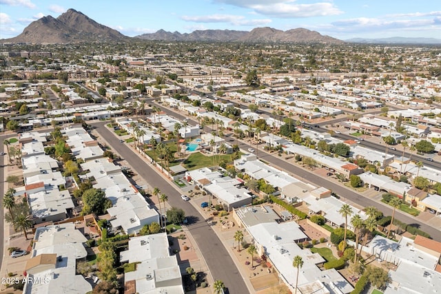 aerial view featuring a mountain view