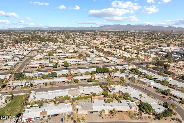 bird's eye view featuring a mountain view