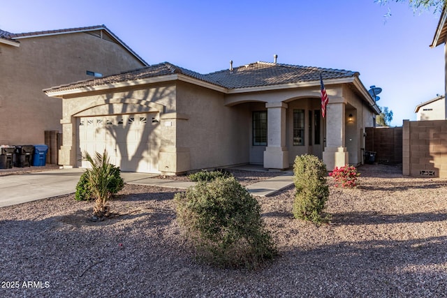 view of front of house featuring a garage