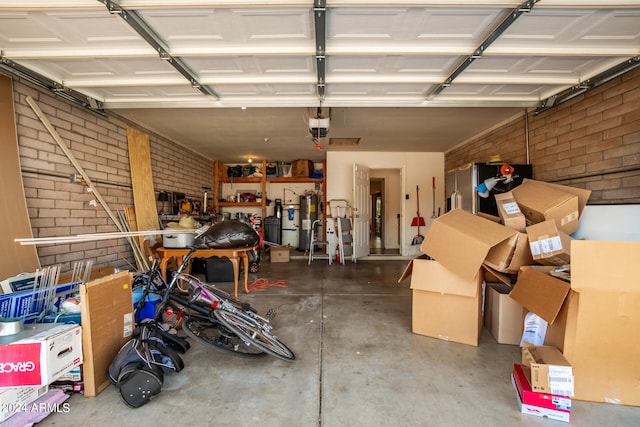 garage with electric water heater