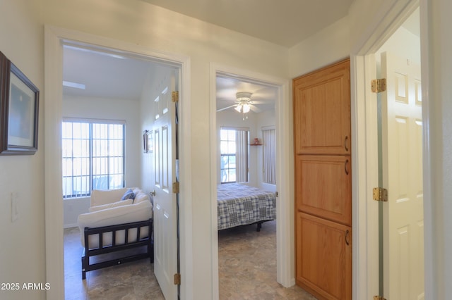 bedroom featuring ceiling fan