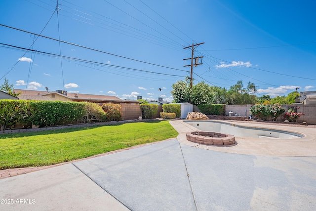 3109 N 81st St, Scottsdale, AZ 85251 - view of patio / terrace with a fire pit
