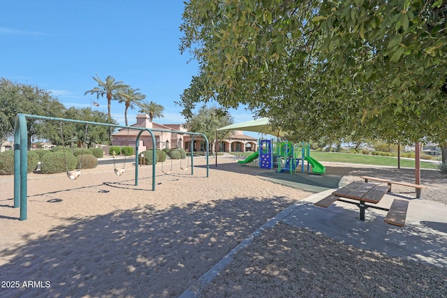 view of community jungle gym