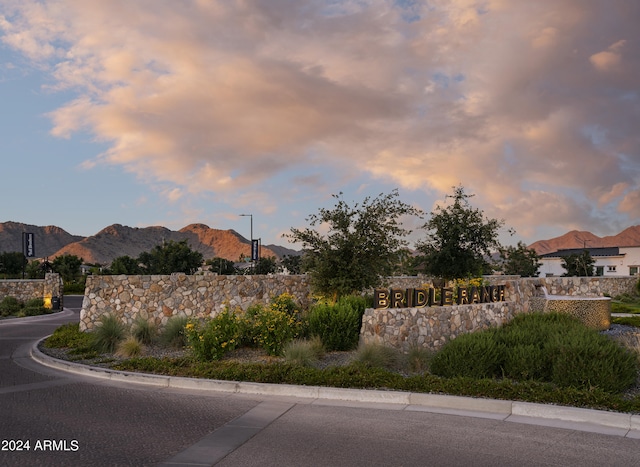 exterior space featuring a mountain view