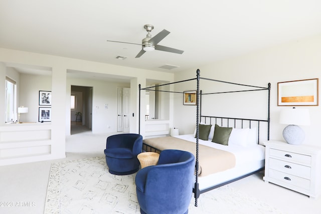 bedroom featuring ceiling fan