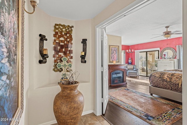 hallway with light tile patterned floors