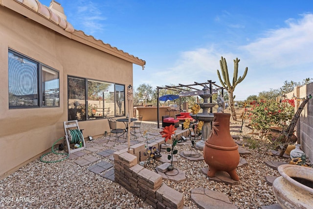 view of patio / terrace with a pergola