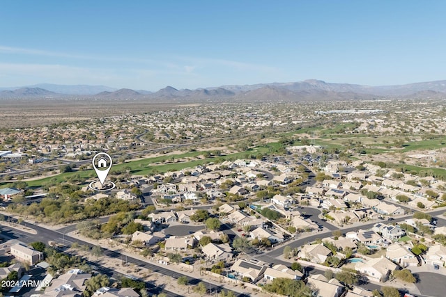 bird's eye view featuring a mountain view