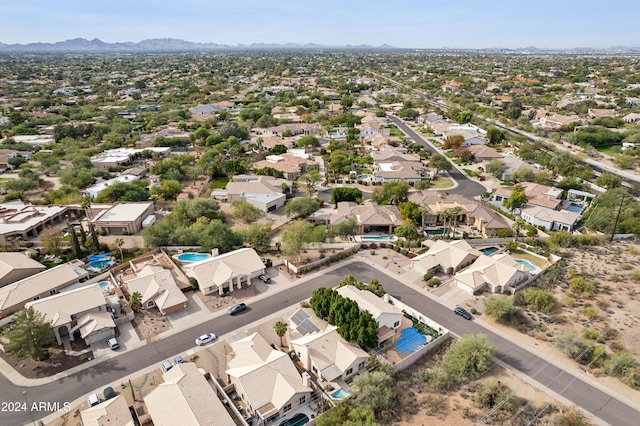 bird's eye view with a mountain view and a residential view