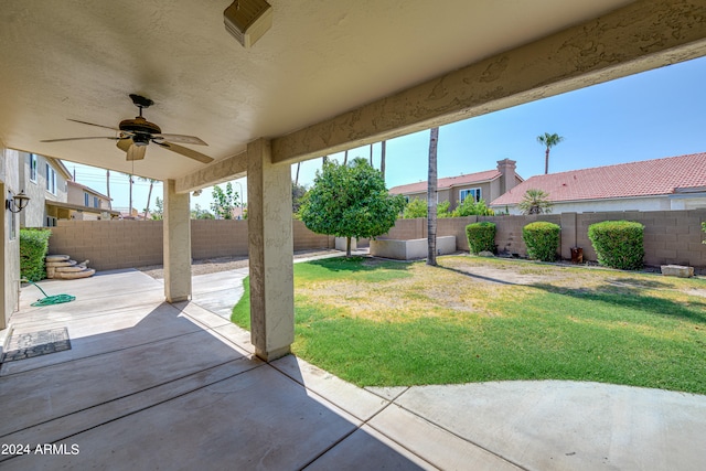 view of patio / terrace with ceiling fan