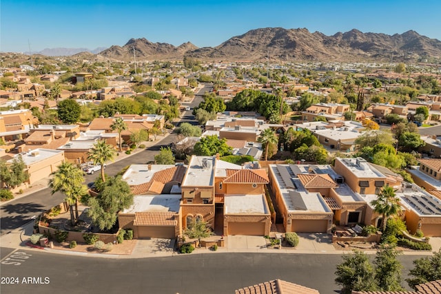 bird's eye view featuring a mountain view