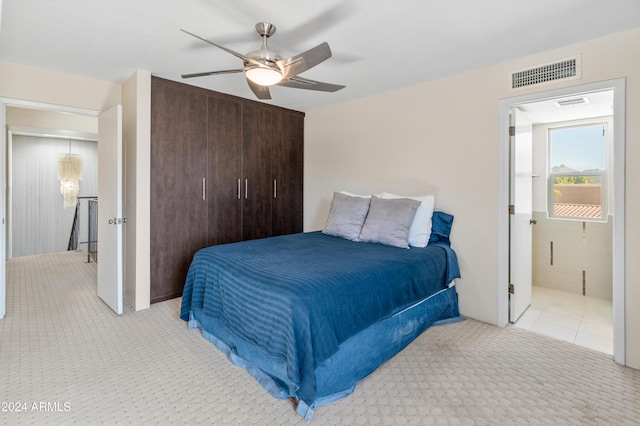 bedroom with ceiling fan