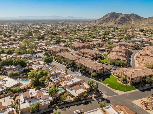 aerial view with a mountain view