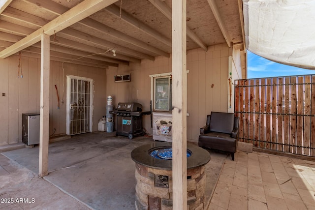view of patio with a grill